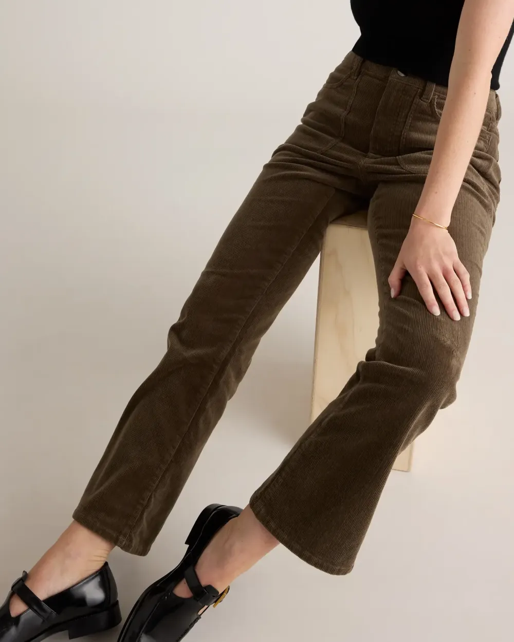 Cotton Corduroy Flare Pants