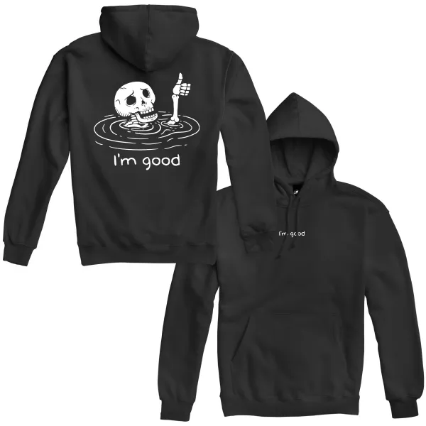 I'm Good Skull Print Comfortable Hoodie