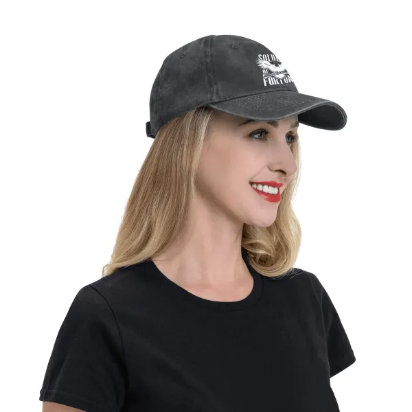 Soldiers Of Fortune Eagle Gun Washed Denim Baseball Cap