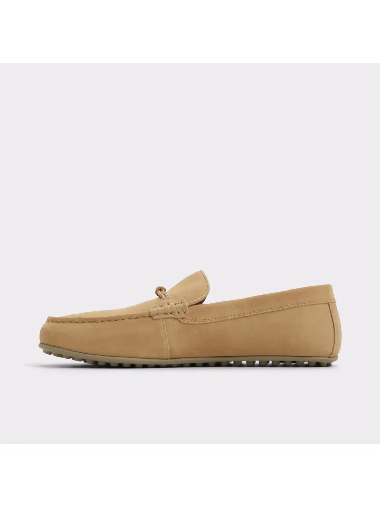 Beige Retro Falt Bottom Suede Leather Shoes