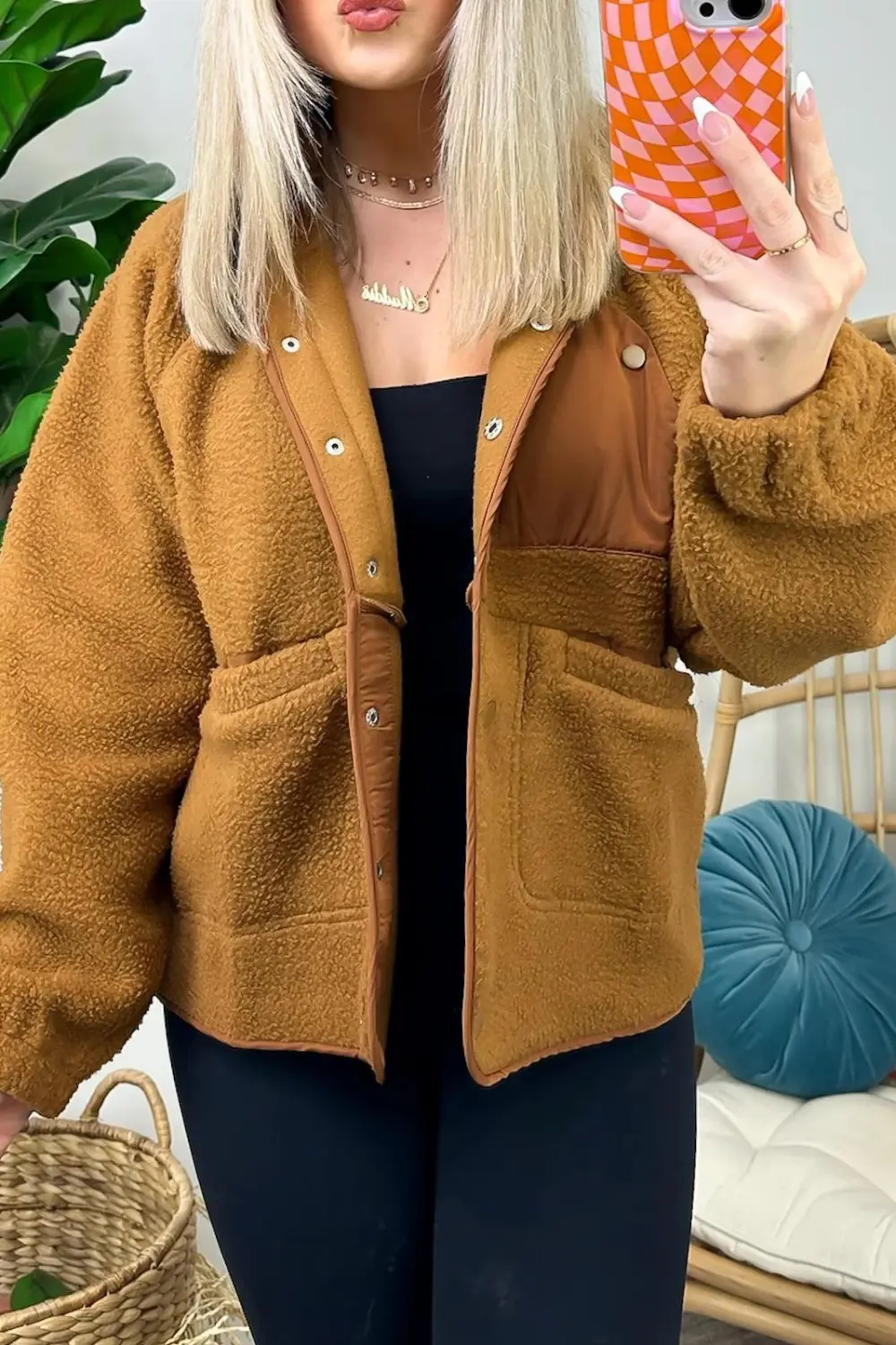 Coziest Option Fleece Snap Button Jacket