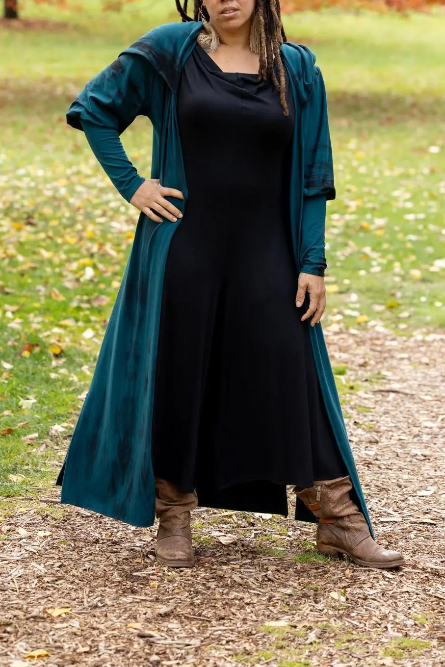 Cauldron Robe - Shibori - Dark Teal