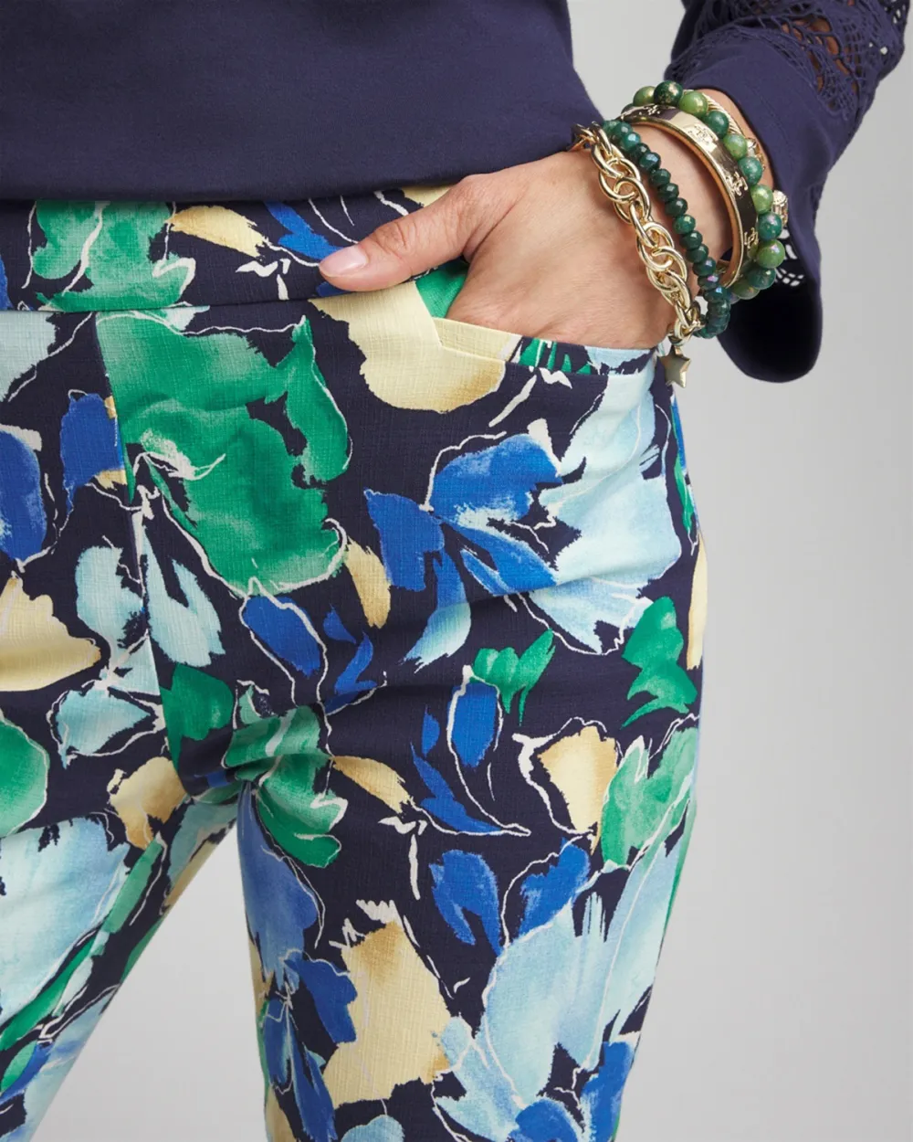 Abstract Print Slim Fit Trousers