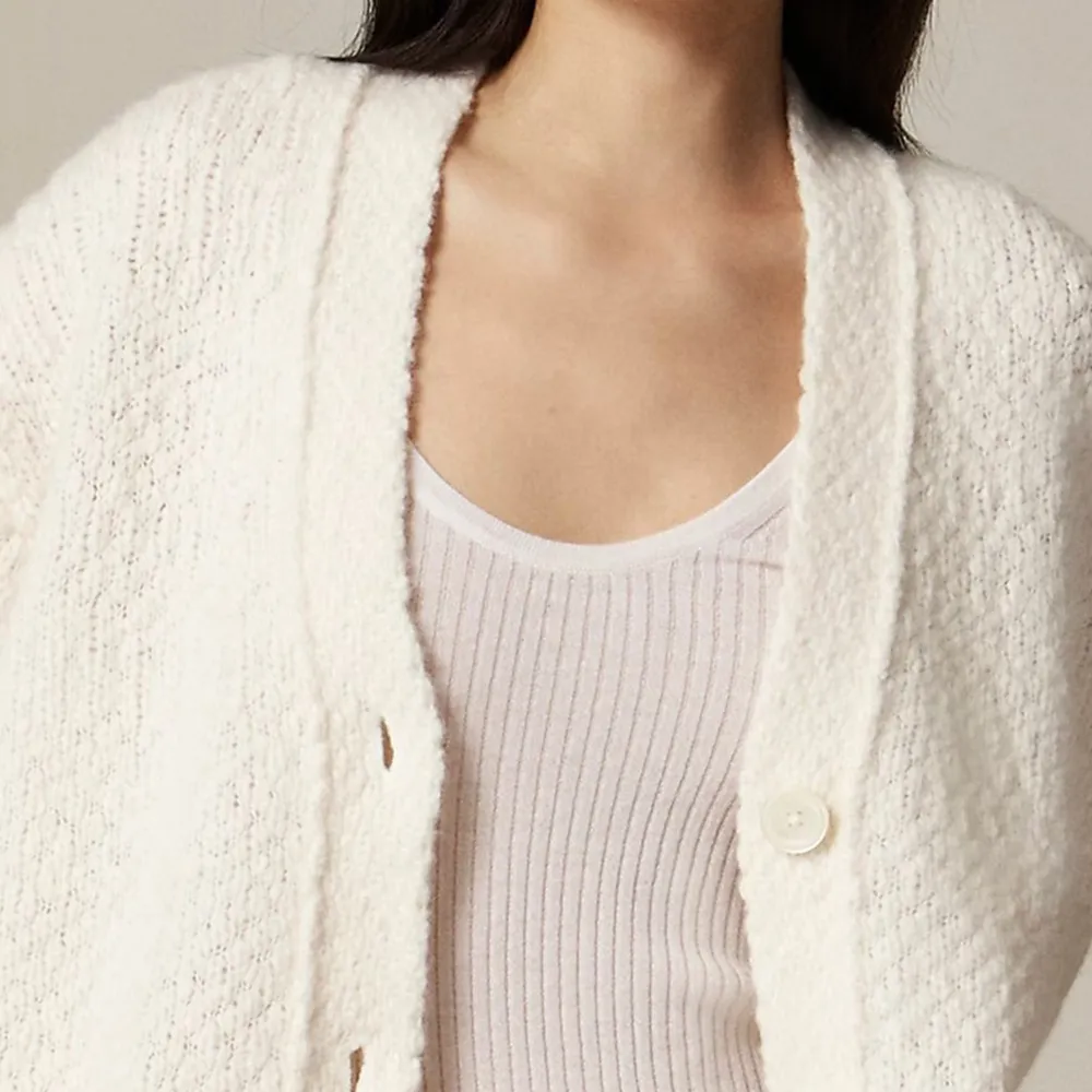 Relaxed cardigan sweater in textured yarn