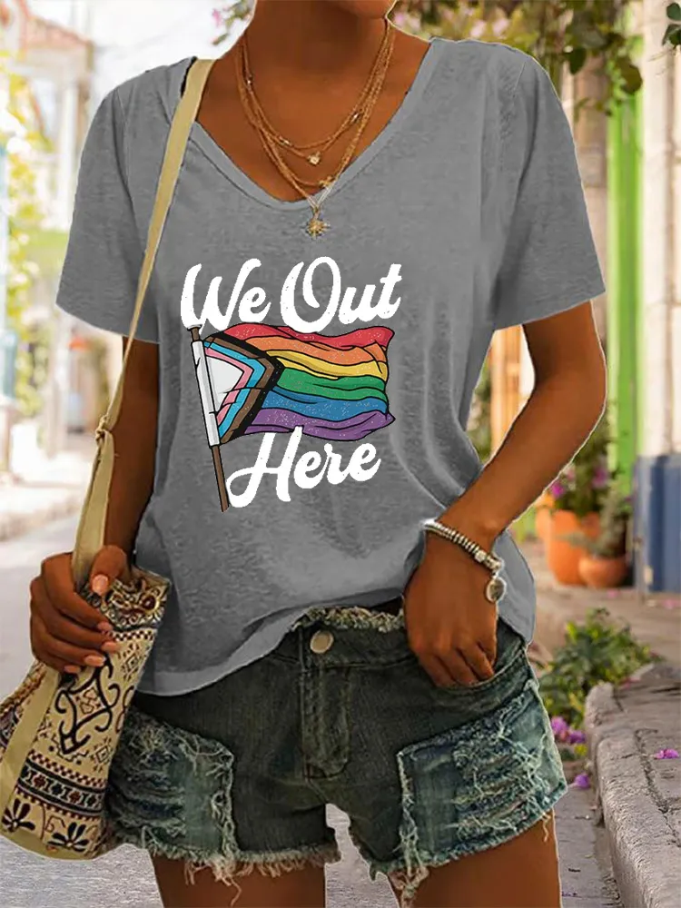 Women'S We Out Here V-Neck T-Shirt