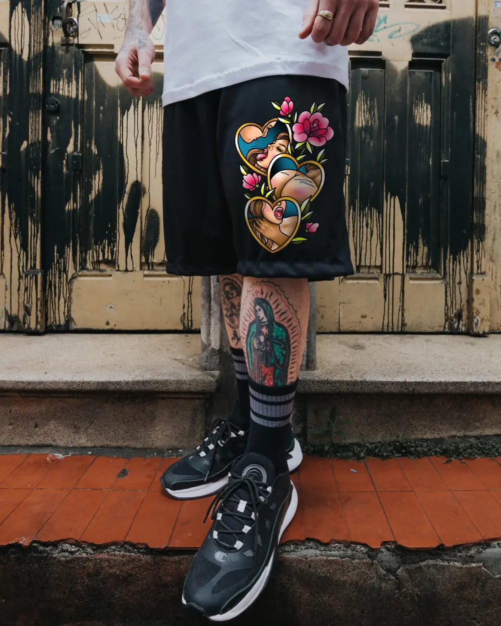 Flirting Games Print Sports Casual Men's Loose Shorts