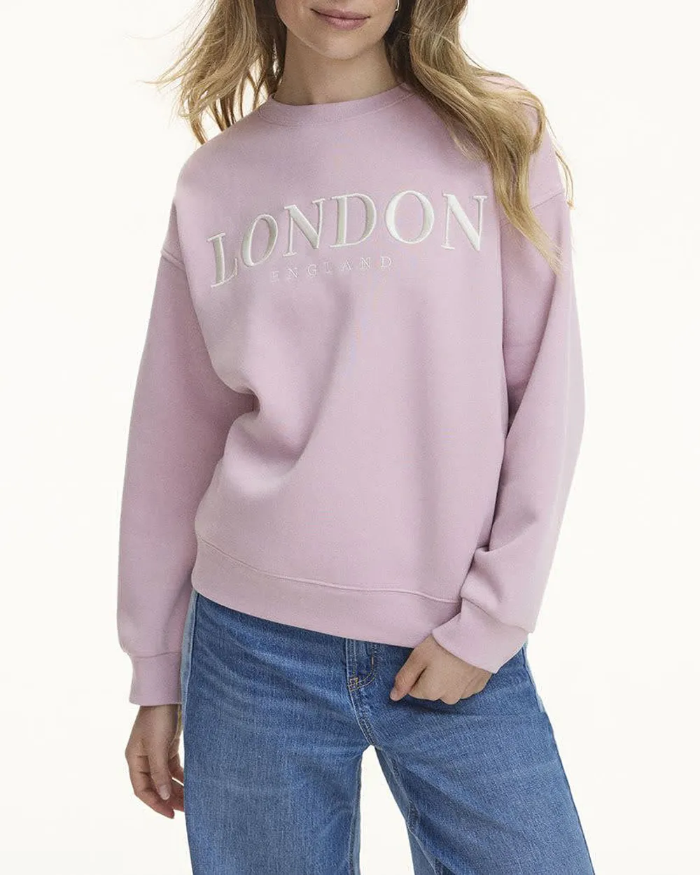 Long-Sleeve Crew-Neck Fleece Sweatshirt