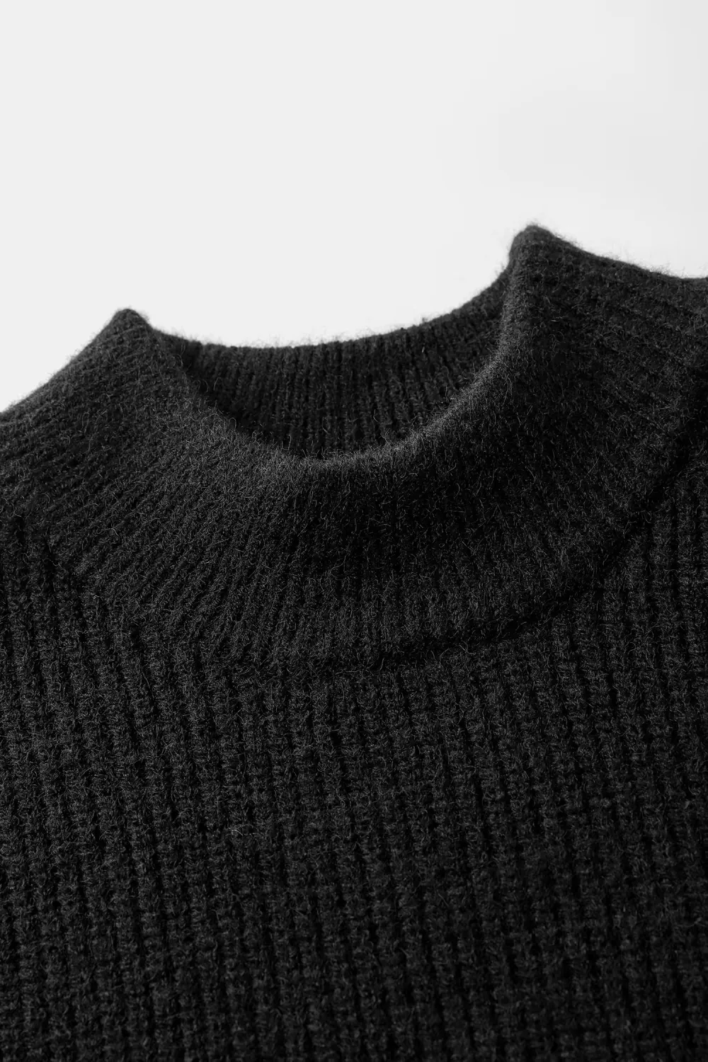 Dark Night High Neck Flared Sleeve Sweater