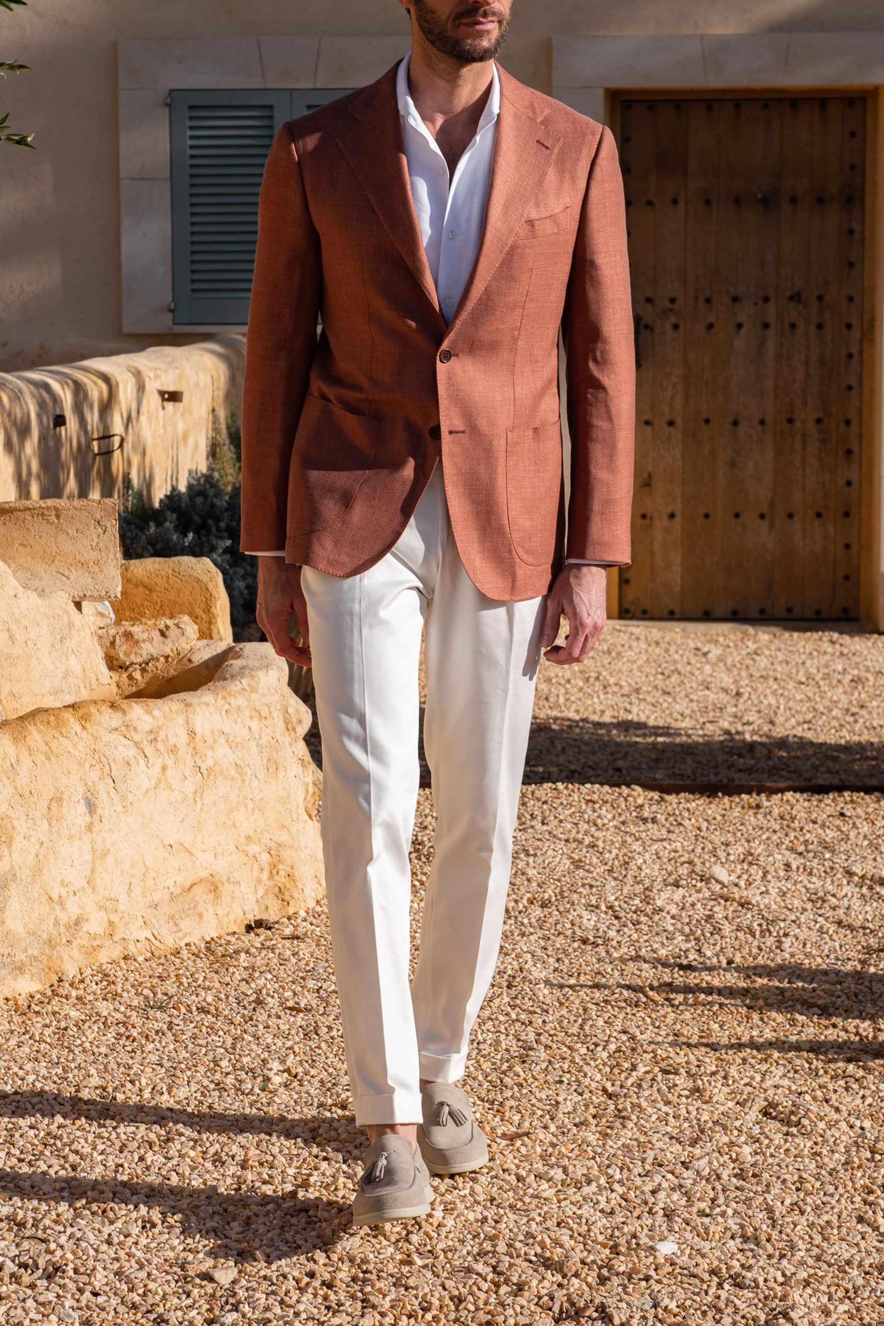 Rusty Wool Linen And Silk Jacket