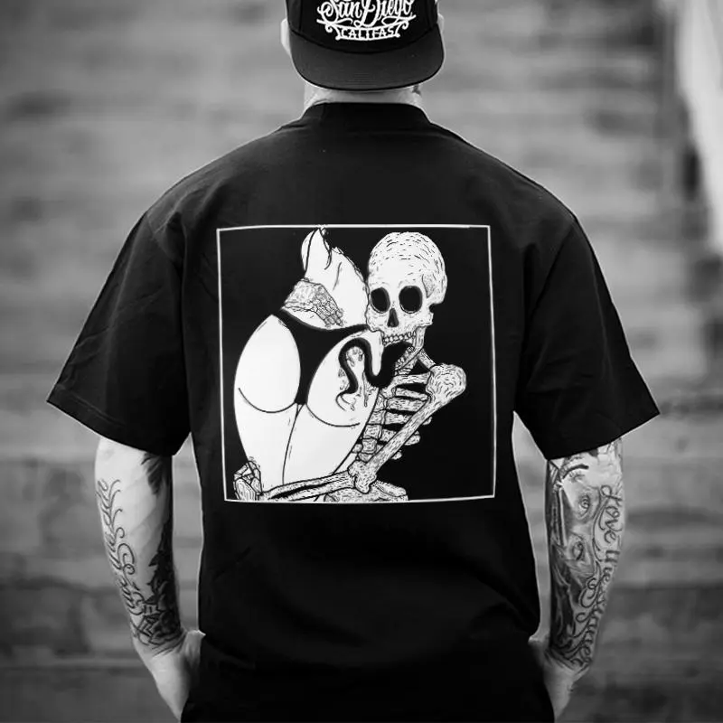 Skeleton Love Printed Men's T-shirt