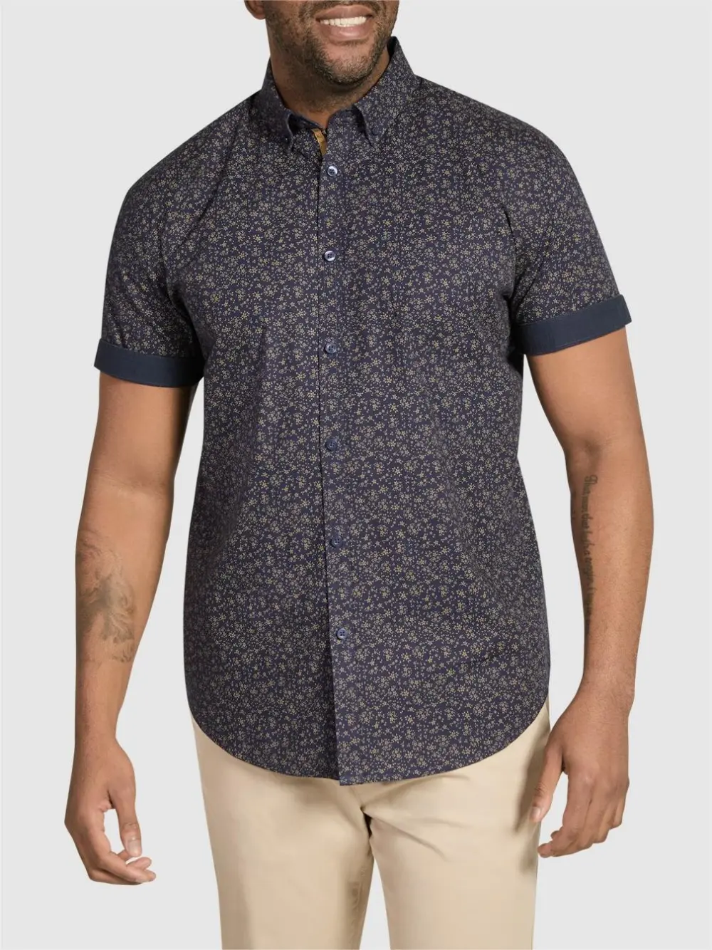 NAVY SIMON STRETCH SHIRT