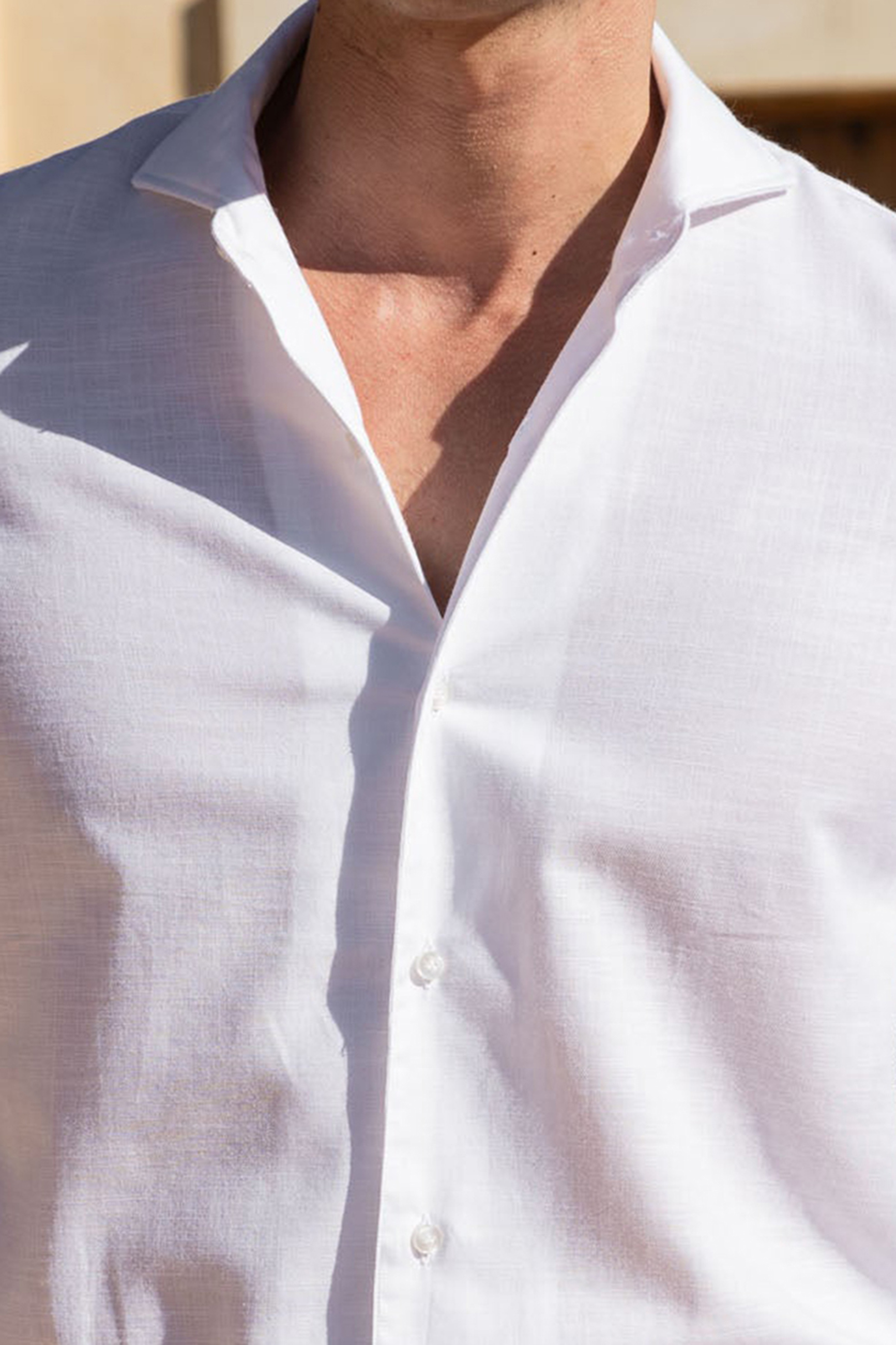 White Chambray Cotton Shirt