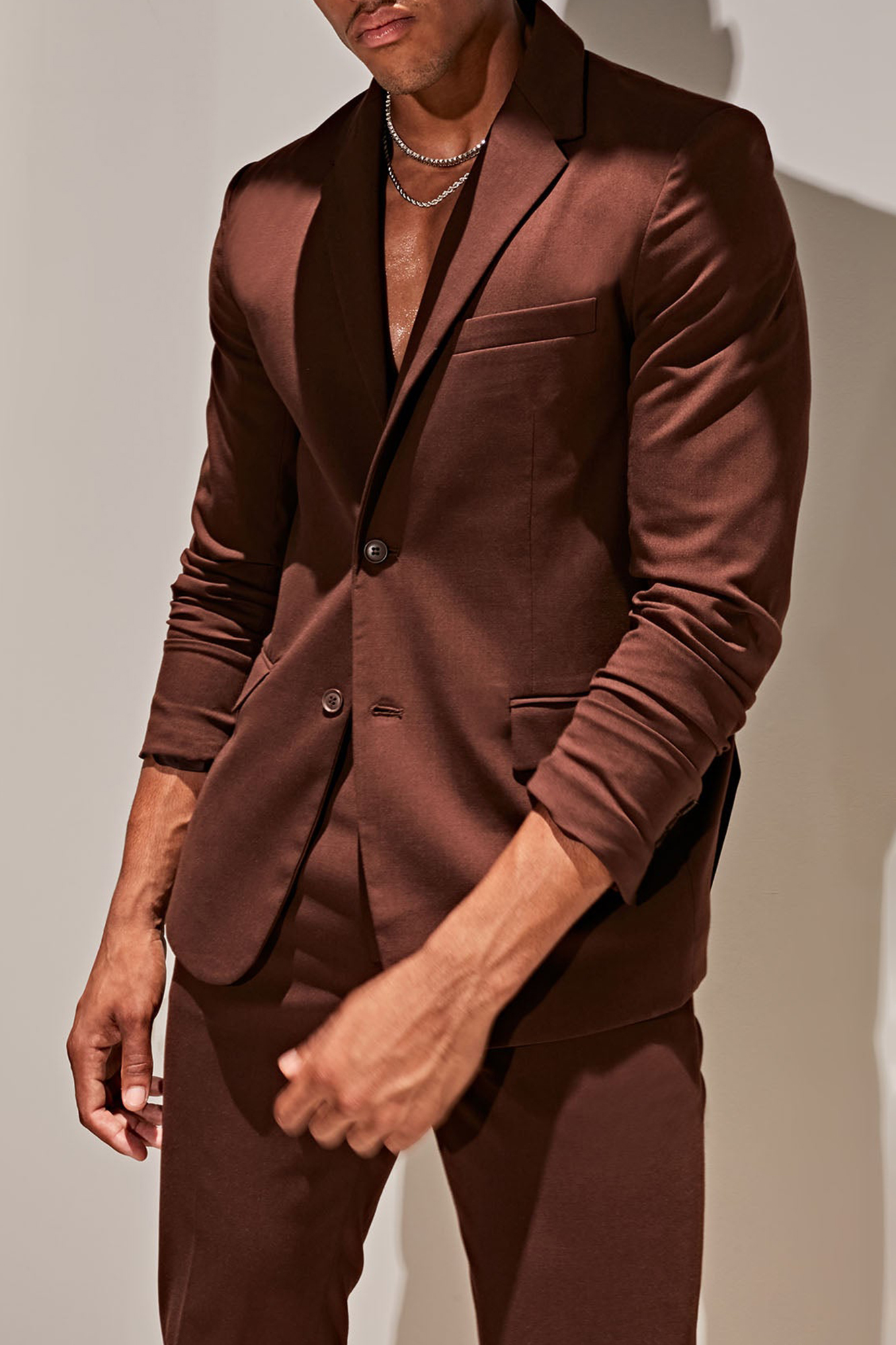 The Modern Stretch Suit Jacket - Brown