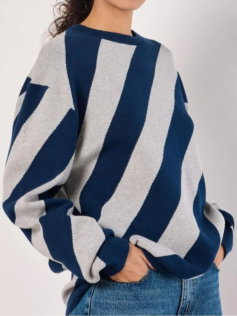 Diagonal Stripe Knitted Jumper