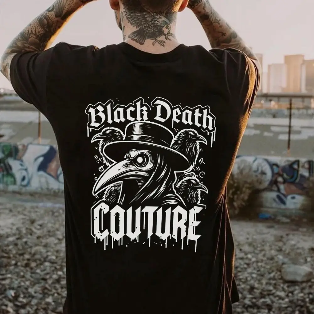Black Death Couture Print Men T-shirts