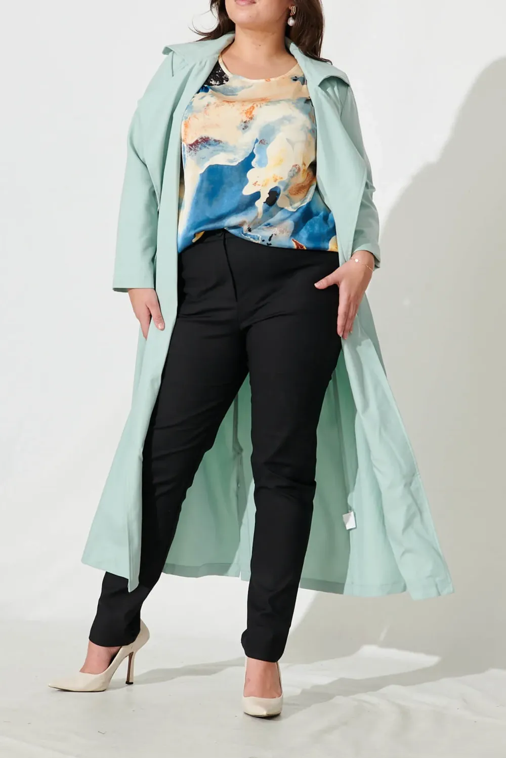 Blue Based Art Print Sleeveless Top