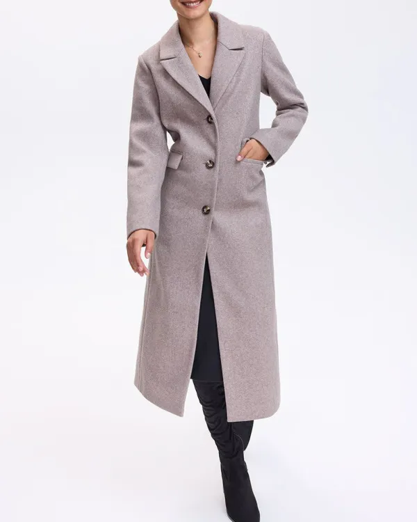 Maxi Coat with Faux Fur Collar