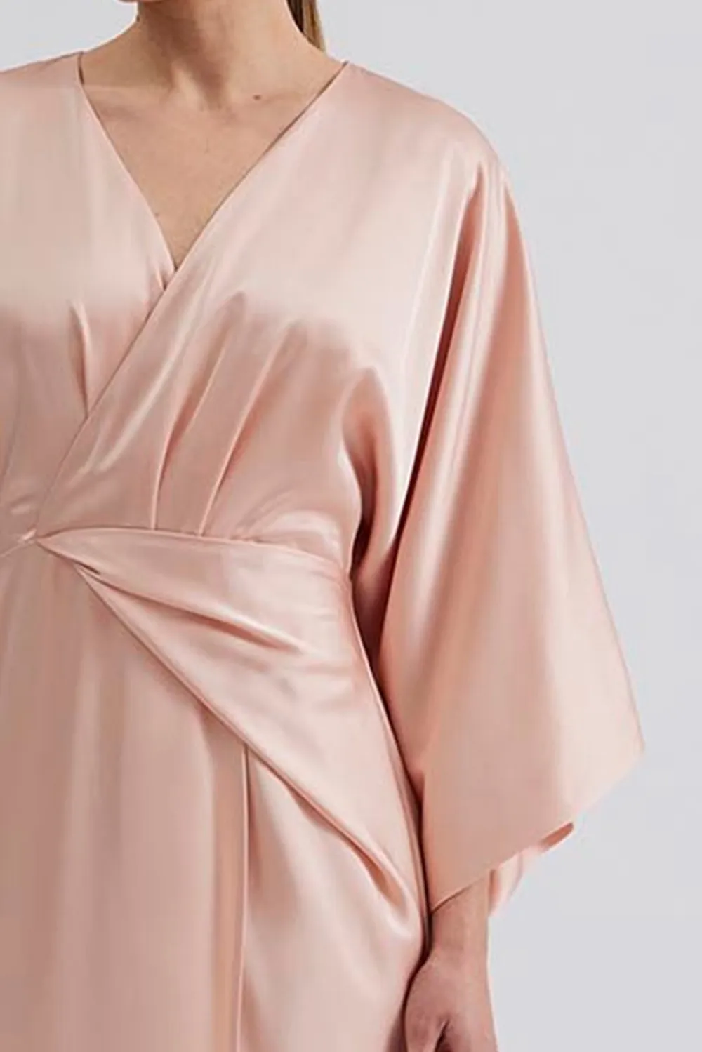 Wrap Style Short Sleeve Maxi Dress