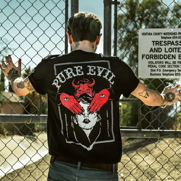 PURE EVIL print men's T-shirt