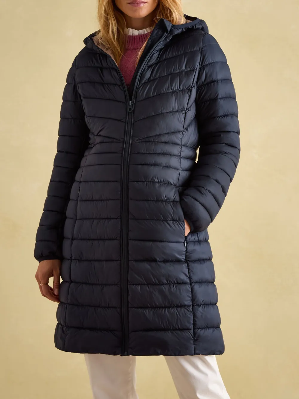 Kenley Navy Showerproof Long Padded Coat