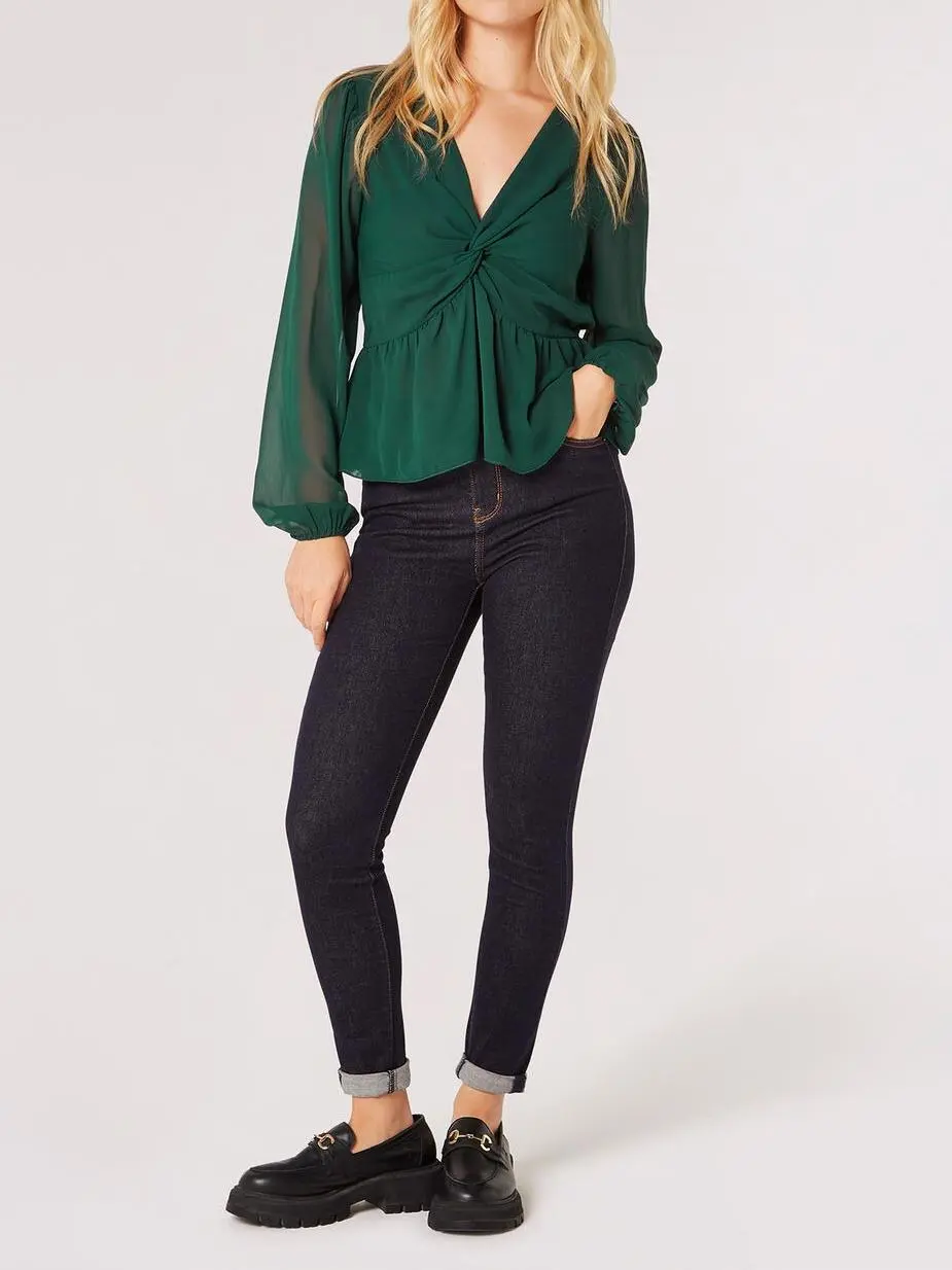 Front Twist Chiffon Top