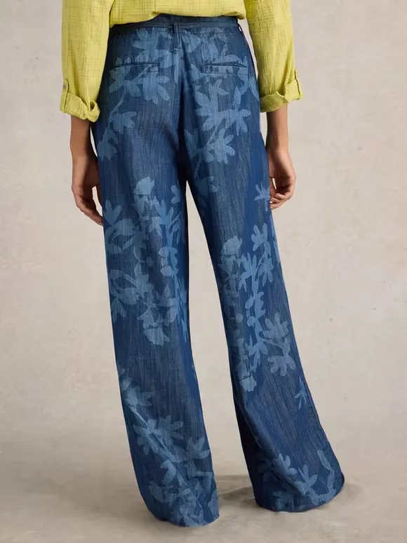 Farah Denim Wide Leg Trouser