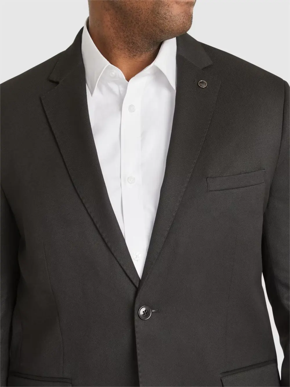 BLACK VITORI TEXTURED STRETCH SUIT JACKET