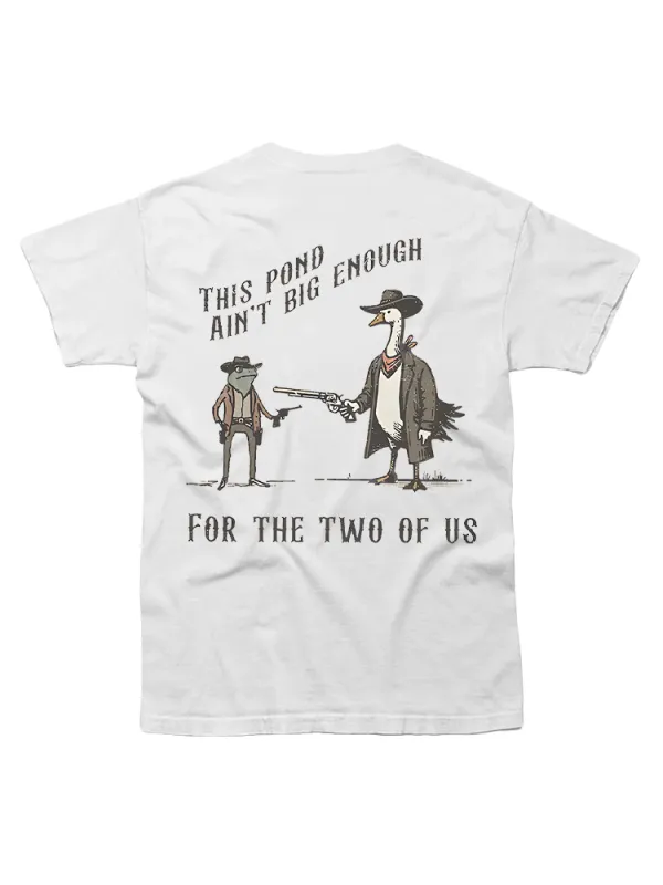 Duck And Frog Western Showdown Print T-Shirt