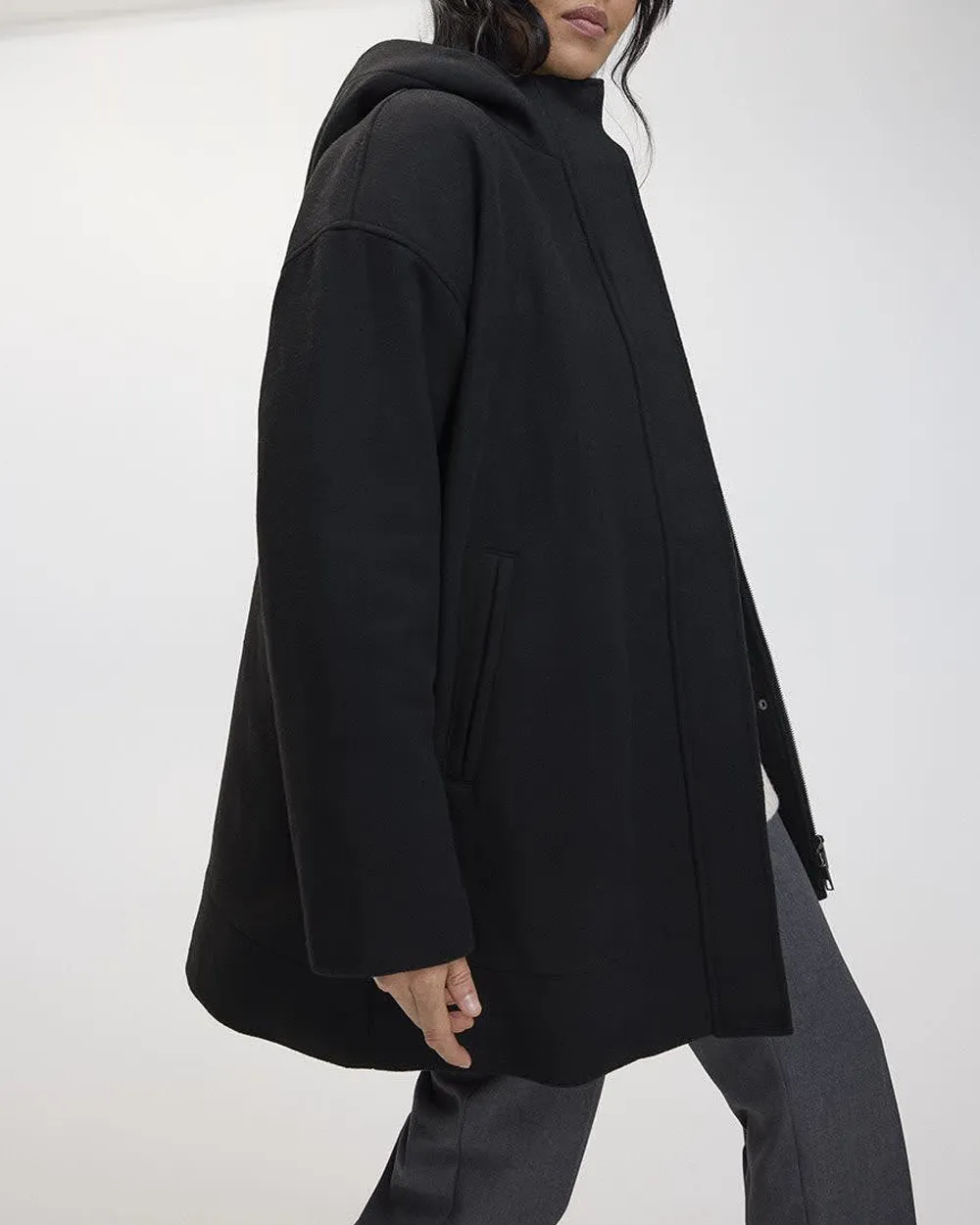 Hooded Wool blend Coat