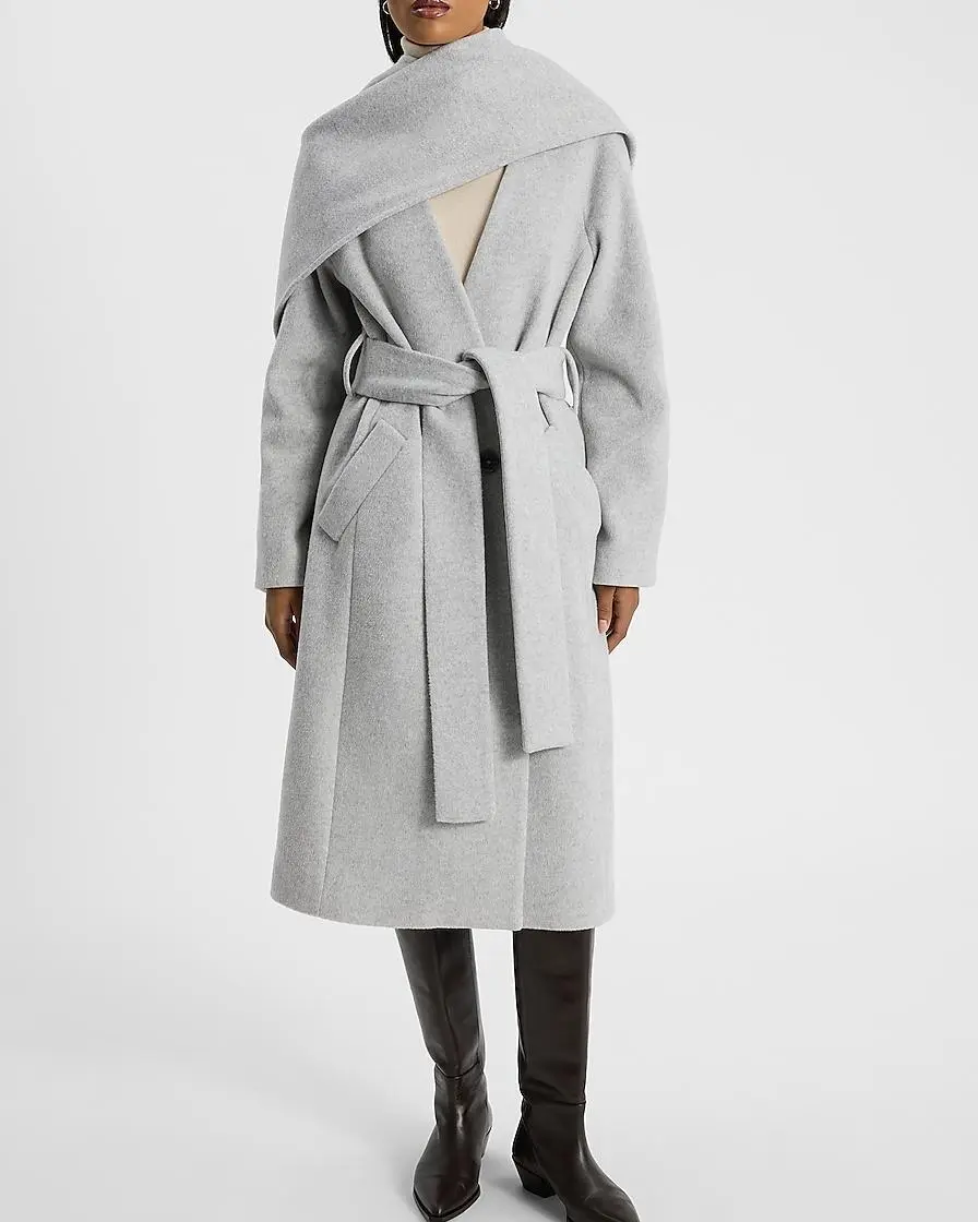 Belted Wrap Scarf Coat