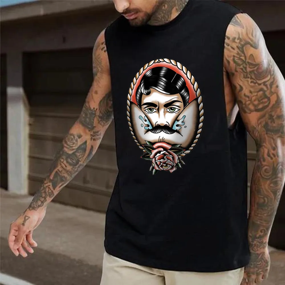 Bearded Man Print Men's Vest