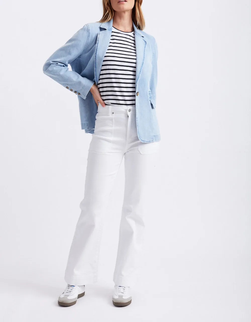 Denim Blazer - Ice Blue