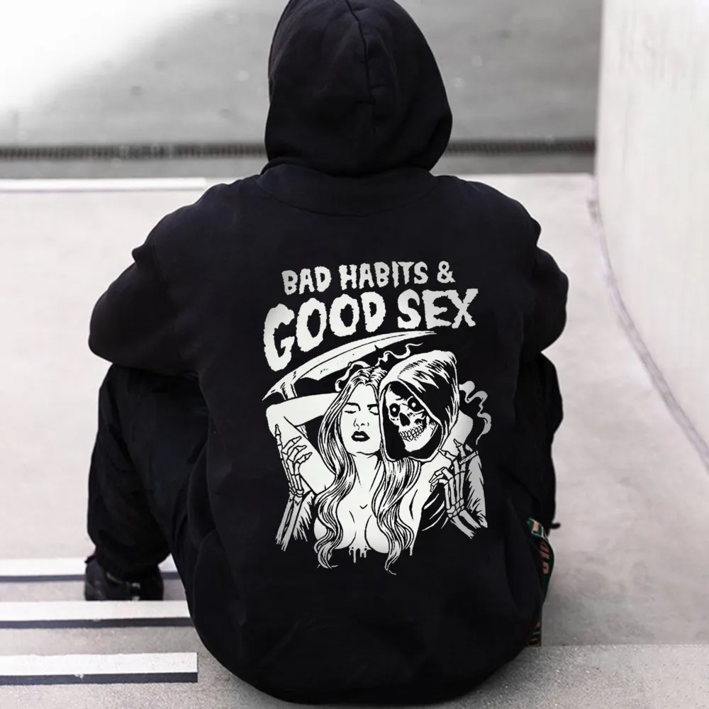 Bad Habits & Good Sex Printed Men's Hoodie