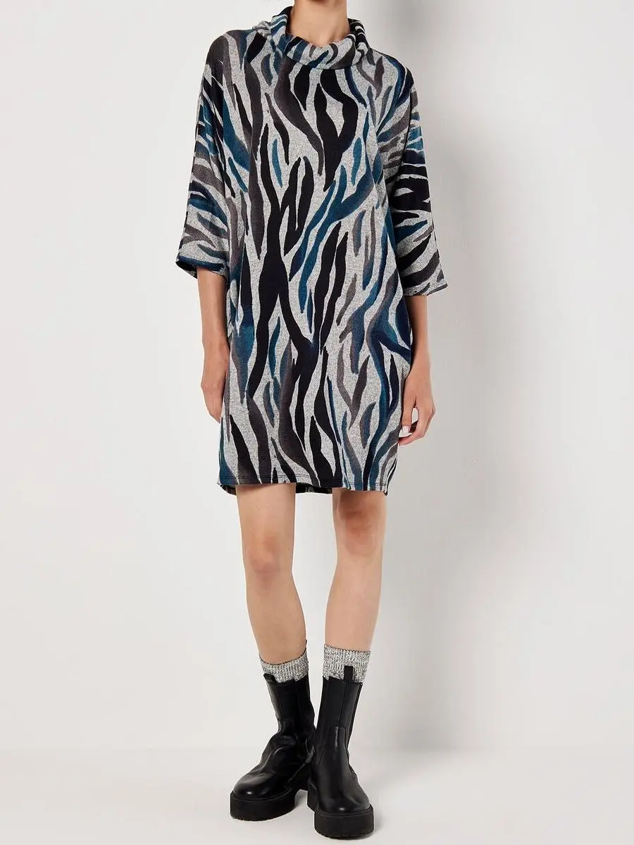 Zebra Soft Touch Cocoon Mini Dress