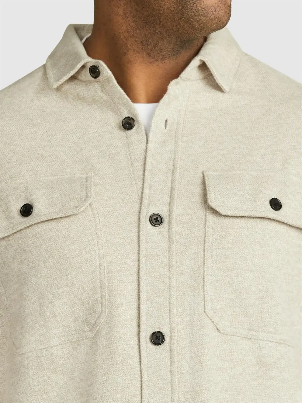 OATMEAL BRAYDON BRUSHED OVERSHIRT