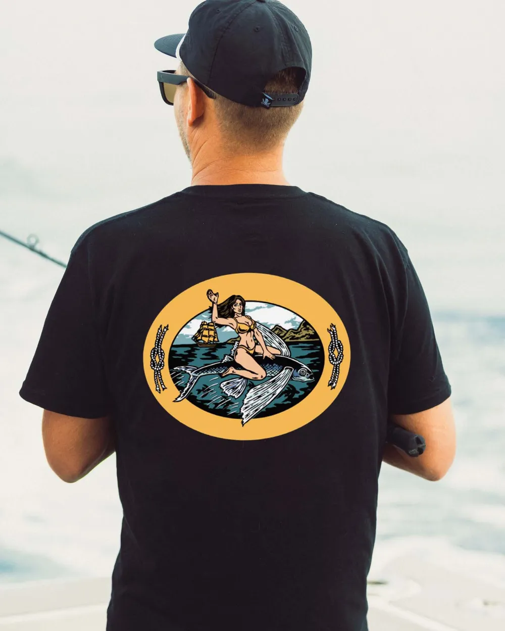 Beauty on a Fish Printed Men's T-shirt