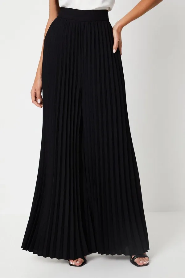 Chiffon Pleated Palazzo Trouser