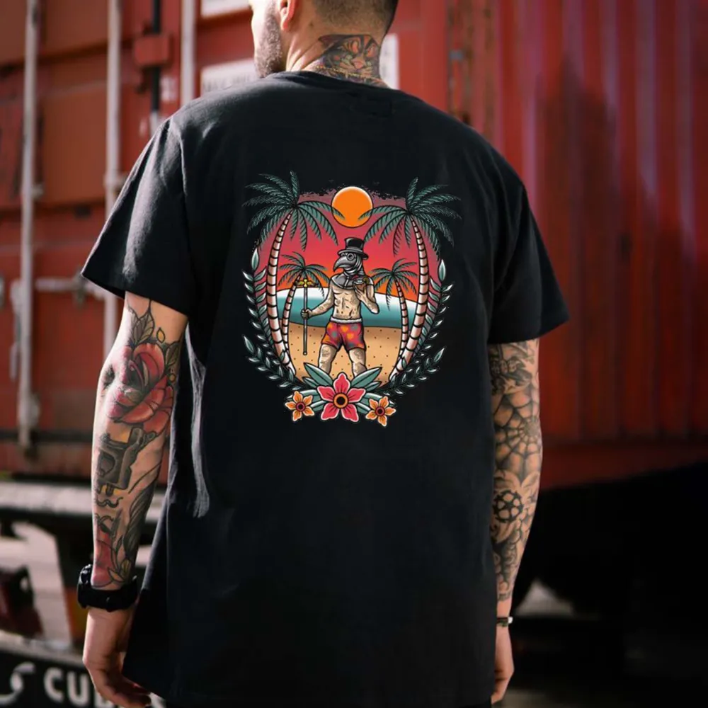 Plague Doctor Vacation Printed Men's T-shirt