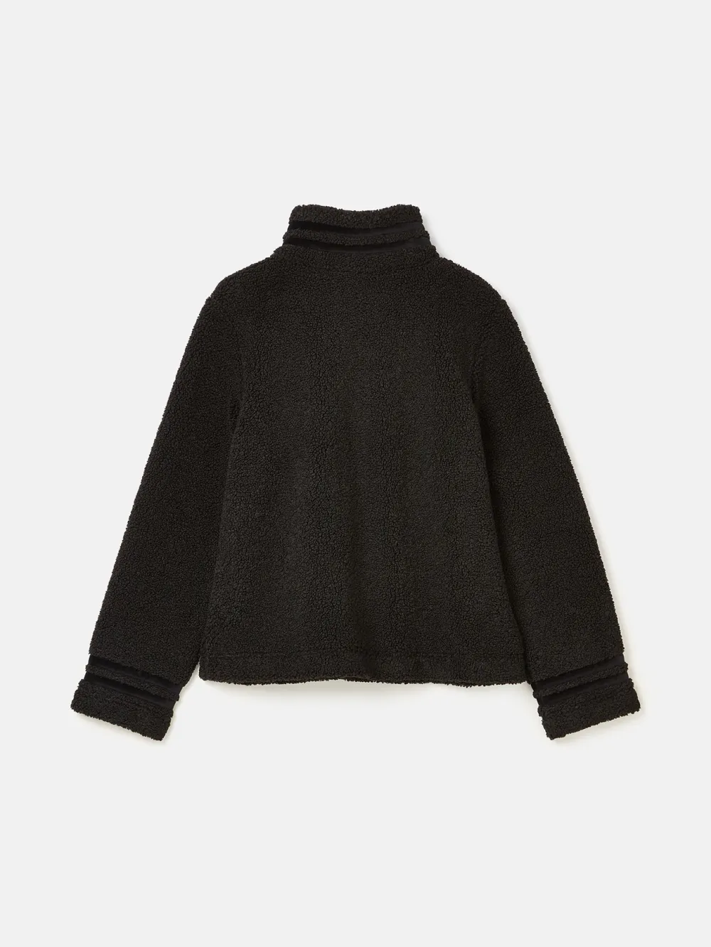 Funnel Neck Fleur Black Fleece Jacket