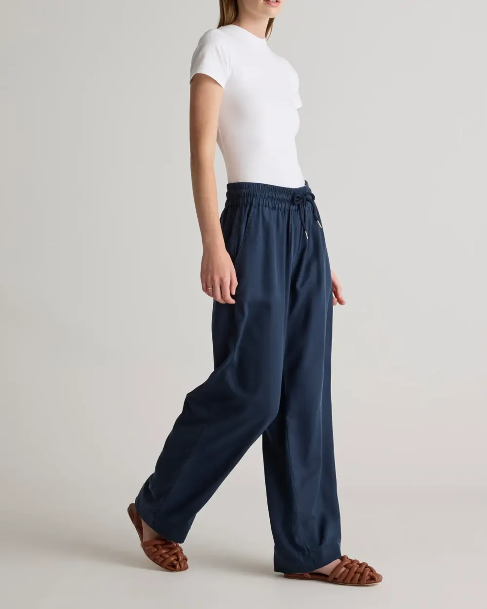 Vintage Wash Tencel Wide Leg Pants