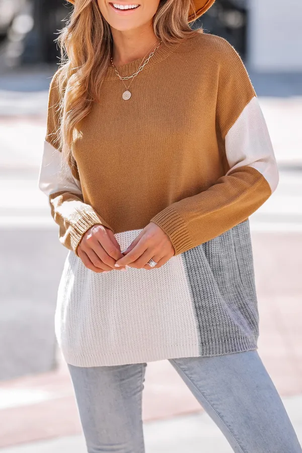 Colorblock Rib-Knit Sweater