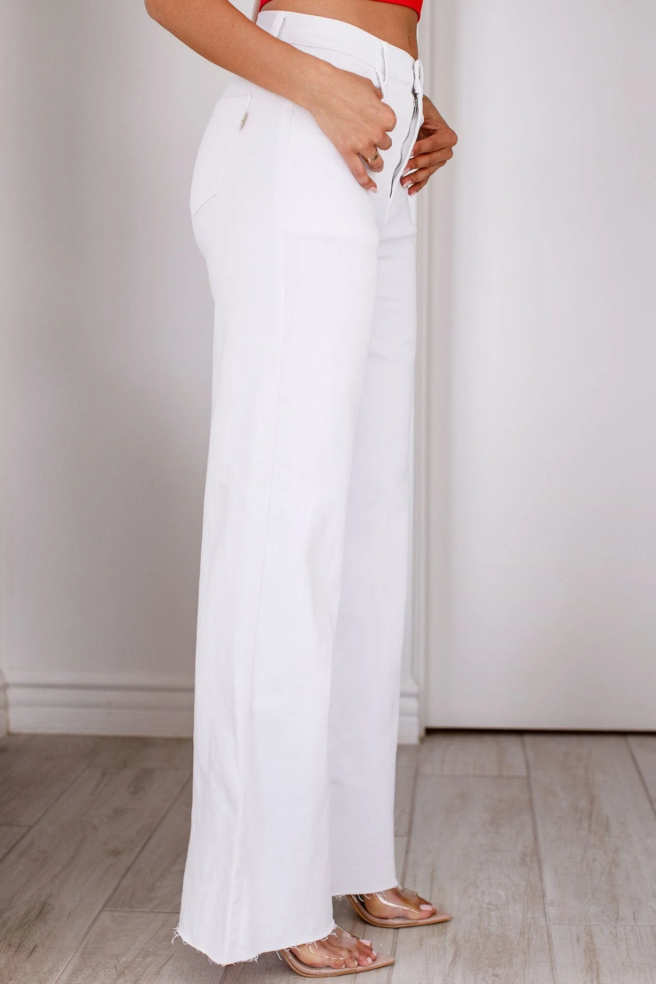 White Relaxed Wide Leg Jeans