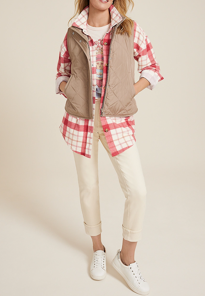 Vintage Plaid Fleece Shacket