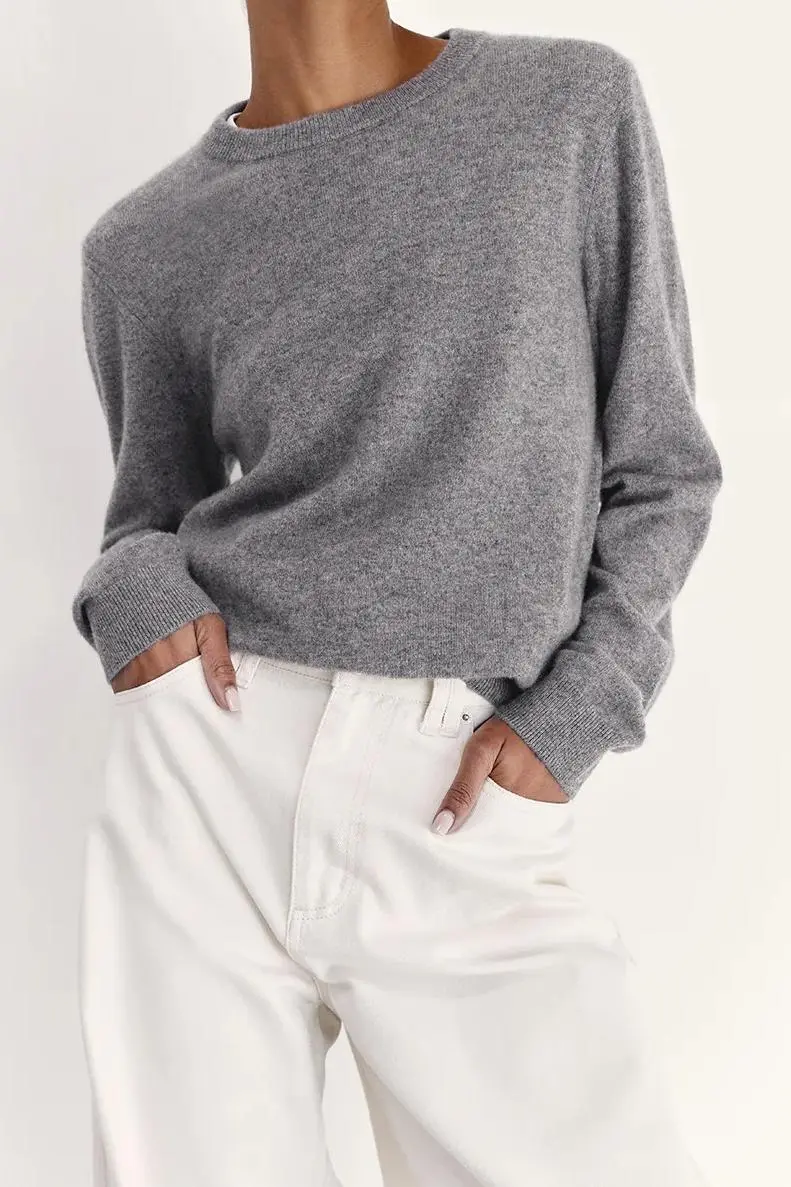 INDY GREY CASHMERE KNIT JUMPER