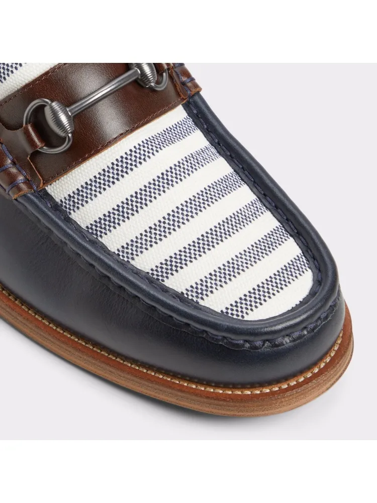Navy Retro Soft  Leather Shoes