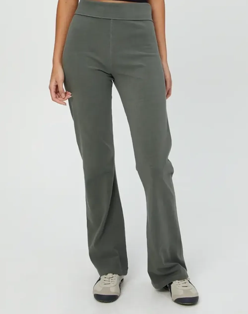 Cotton Foldover Flare Pant