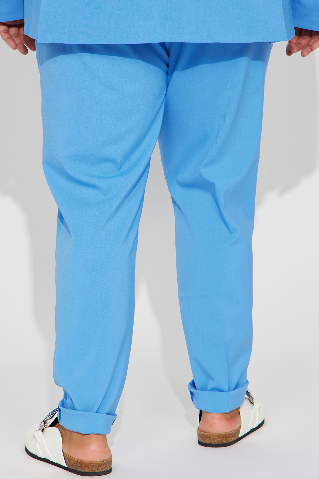 Side Hand Pockets Slim Trouser - Blue