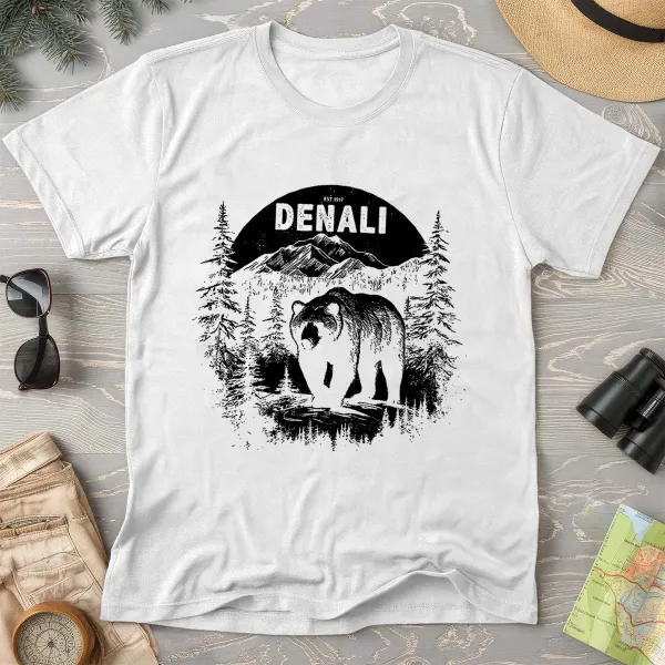 Denali National Park Grizzly Bear Crewneck T-Shirt