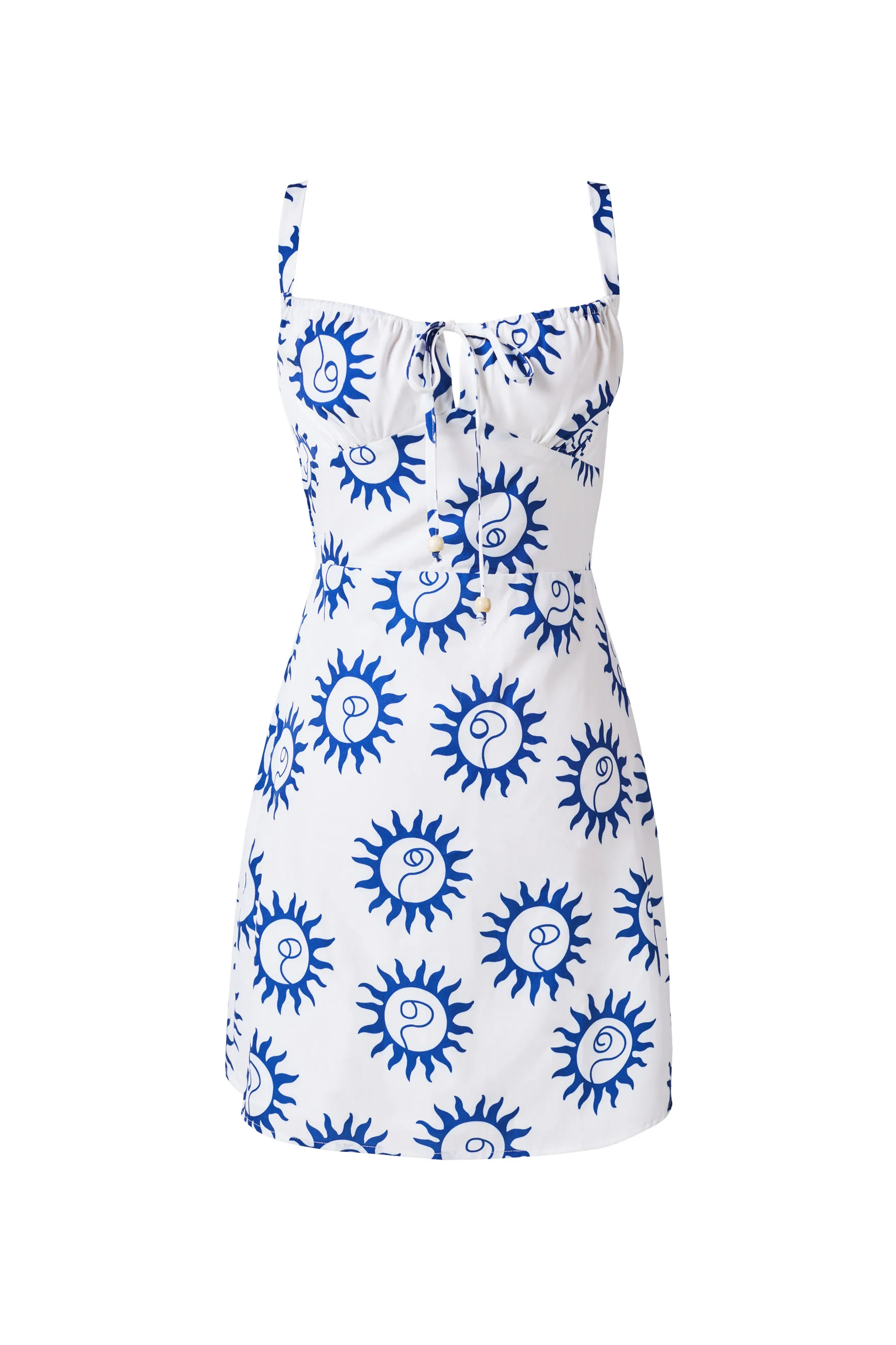 White and blue printed dress