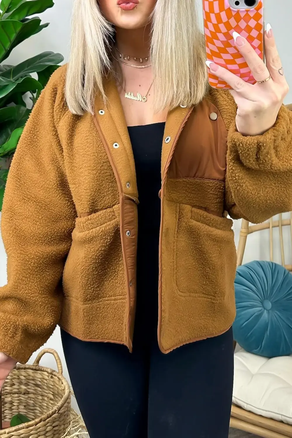 Coziest Option Fleece Snap Button Jacket